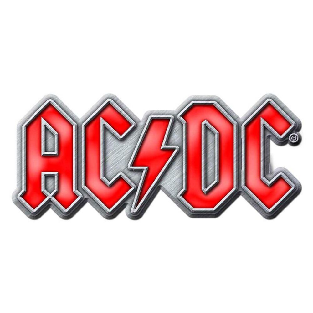 AC/DC Enamel Logo Button / Red/Gray
